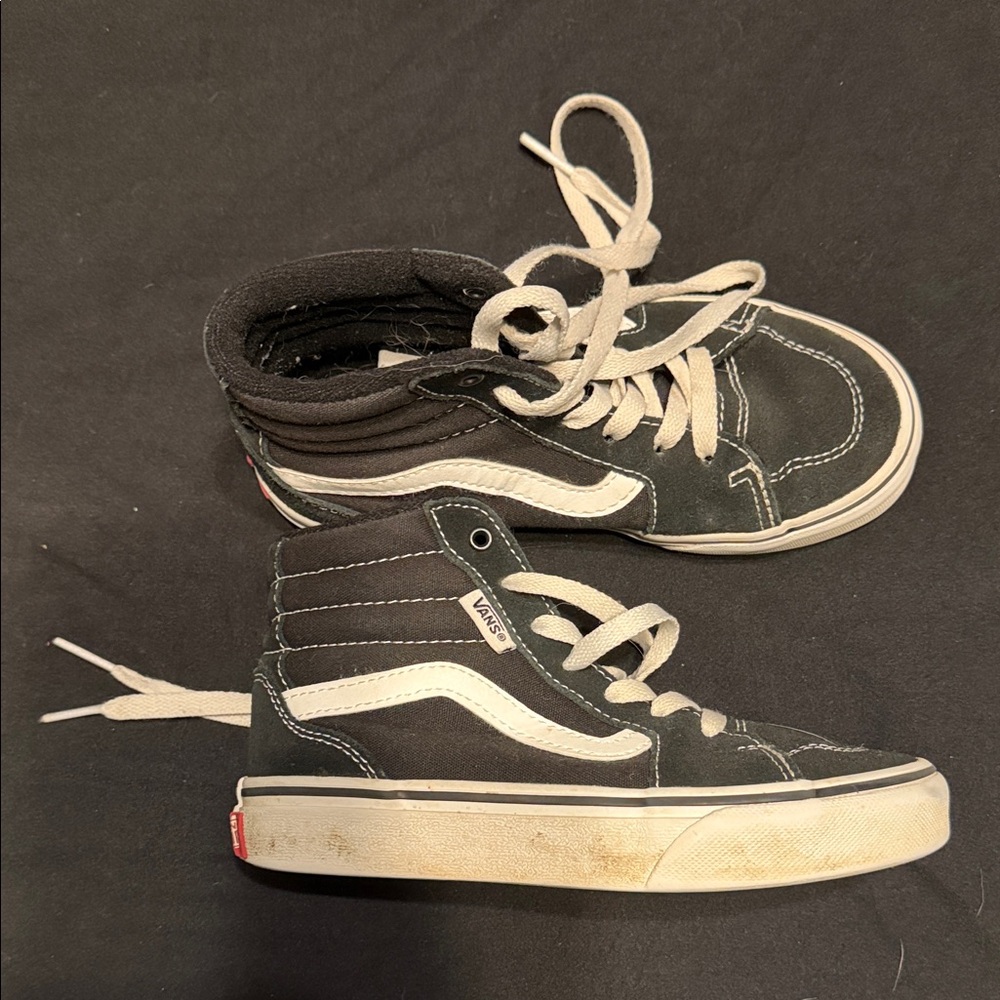 Vans Kids Black and White High-Top Sneakers